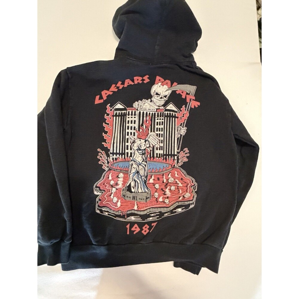 Warren Lotas Caesars Palace Las Vegas Hoodie Black Graphic Made USA Size L